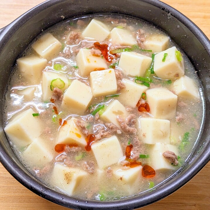 一人前から作れる♪レンジで簡単、塩麻婆豆腐